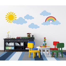 Tilki Dünyası 2291 Gökkuşağı Güneş Ve Bulutlar Bebek Çocuk Odası Duvar Sticker