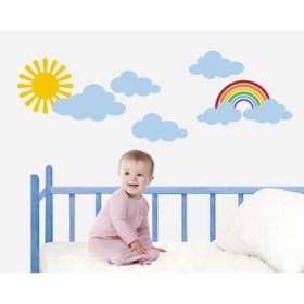 Tilki Dünyası 2291 Gökkuşağı Güneş Ve Bulutlar Bebek Çocuk Odası Duvar Sticker