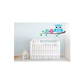 Tilki Dünyası 2966 Anne Baykuş ve Çocuklar Duvar Sticker