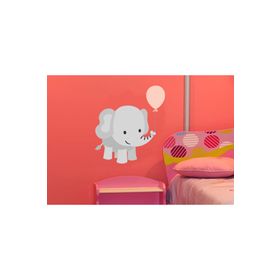 Tilki Dünyası 3006 Pembe Balon ve Fil Duvar Sticker