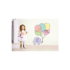 Tilki Dünyası 3071 Şirin Fil ve Balonlar Duvar Sticker