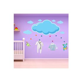 Tilki Dünyası 74081 Mavi Dev Bulut ve Bulutcuklar Duvar Sticker