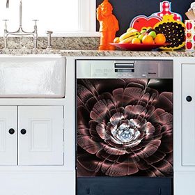 Tilki Dünyası BLSK000042 Çiçek Büyüsü Bulaşık Makinası Kapak Stickerı