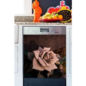 Tilki Dünyası BLSK000053 Kağıt Gül Bulaşık Makinası Kapak Stickerı