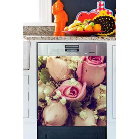 Tilki Dünyası BLSK000062 Gonca Güller Bulaşık Makinası Kapak Stickerı