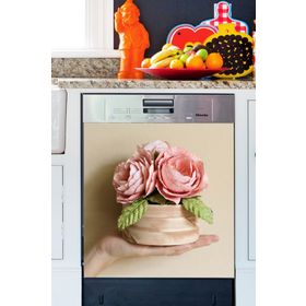 Tilki Dünyası BLSK000067 Pembe Tutku Bulaşık Makinası Kapak Stickerı