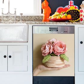 Tilki Dünyası BLSK000067 Pembe Tutku Bulaşık Makinası Kapak Stickerı
