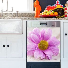 Tilki Dünyası BLSK000072 Su Damlası ve Mor Tutkusu Bulaşık Makinası Kapak Stickerı