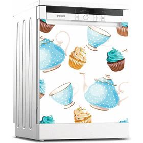 Tilki Dünyası BLSK000072 Su Damlası ve Mor Tutkusu Bulaşık Makinası Kapak Stickerı