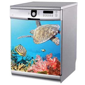 Tilki Dünyası BLSK0010 Deniz Altı Manzarası Bulaşık Makinası Stickerı