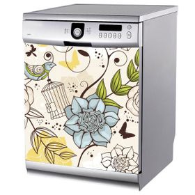 Tilki Dünyası BLSK0014 Floral Bulaşık Makinası Stickerı