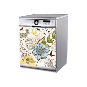 Tilki Dünyası BLSK0014 Floral Bulaşık Makinası Stickerı