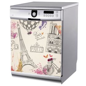 Tilki Dünyası BLSK0017 Paris Çizgi Bulaşık Makinası Stickerı