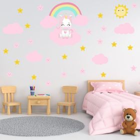 Tilki Dünyası Bulutlar Çocuk Odası Sticker