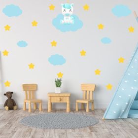 Tilki Dünyası Bulutlar Çocuk Odası Sticker