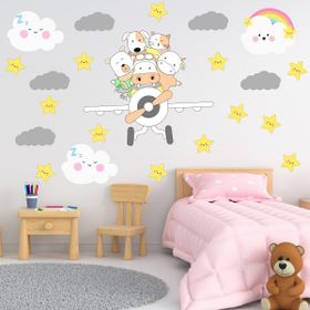 Tilki Dünyası Bulutlar Çocuk Odası Sticker
