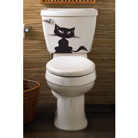 Tilki Dünyası DARKCAT001 Kızgın Kedi Klozet Kapağı ve Banyo Sticker