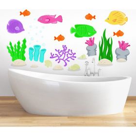 Tilki Dünyası DSKBN00004 Deniz Altı Manzarası Duşakabin ve Banyo Sticker