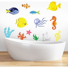Tilki Dünyası DSKBN00007 Deniz Yaşamı Duşakabin ve Banyo Sticker