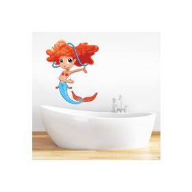Tilki Dünyası DSKBN00023 Rengarenk Deniz Kızı Banyo ve Duşakabin Sticker
