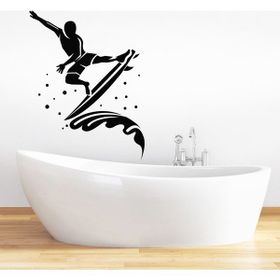 Tilki Dünyası DSKBN00025 Sörfcü Adam Duşakabin ve Banyo Sticker