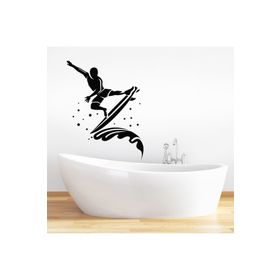Tilki Dünyası DSKBN00025 Sörfcü Adam Duşakabin ve Banyo Sticker