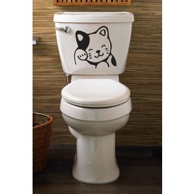 Tilki Dünyası Kedicik Klozet Kapağı ve Banyo Sticker