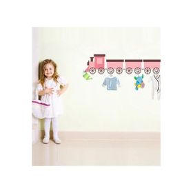 Tilki Dünyası Pembe Tren Askılık Duvar Stickerı