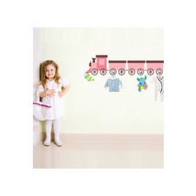 Tilki Dünyası Pembe Tren Askılık Duvar Stickerı