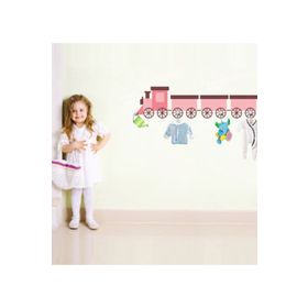 Tilki Dünyası Pembe Tren Askılık Duvar Stickerı