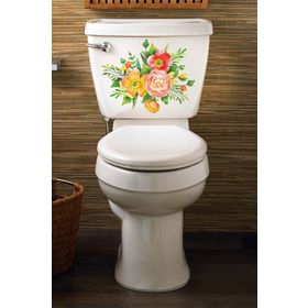 Tilki Dünyası Renkli Çiçekler Klozet Kapağı ve Banyo Sticker