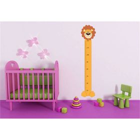Tilki Dünyası Sevimli Aslan Boy Cetveli Duvar Stickerı