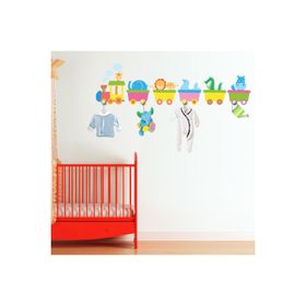 Tilki Dünyası Sevimli Hayvanlar Trende Gidiyor Askılık Duvar Sticker