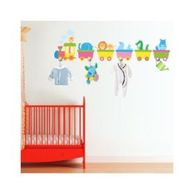 Tilki Dünyası Sevimli Hayvanlar Trende Gidiyor Askılık Duvar Sticker