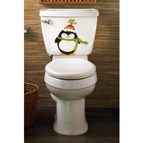 Tilki Dünyası Sevimli Penguen Klozet Kapağı ve Banyo Sticker