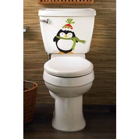 Tilki Dünyası Sevimli Penguen Klozet Kapağı ve Banyo Sticker