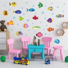 Tilki Dünyası T0268 ST Su Dünyası Sevimli Balıklar Duvar Sticker