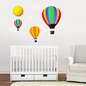 Tilki Dünyası TILKI-74930 Uçan Balon Bulut ve Güneş Bebek ve Çocuk Odası Duvar Sticker