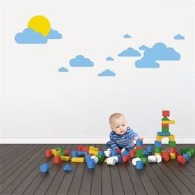 Tilki Dünyası TILKI-74964 Bulutlarda Güneş Bebek ve Çocuk Odası Duvar Sticker
