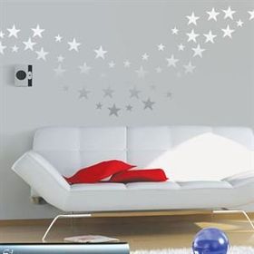 Tilki Dünyası TILKI-75959 150 Adet Gümüş Yıldız Set Bebek ve Çocuk Odası Duvar Sticker