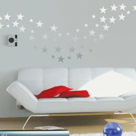 Tilki Dünyası TILKI-75959 150 Adet Gümüş Yıldız Set Bebek ve Çocuk Odası Duvar Sticker