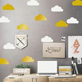 Tilki Dünyası TILKI-76018 20 Adet Beyaz 20 Adet Altın Set Bebek ve Çocuk Odası Duvar Sticker