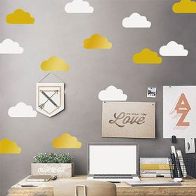 Tilki Dünyası TILKI-76018 20 Adet Beyaz 20 Adet Altın Set Bebek ve Çocuk Odası Duvar Sticker