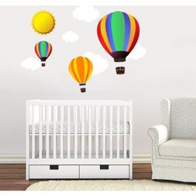 Tilki Dünyası Uçan Balon Bulut ve Güneş Bebek ve Çocuk Odası Duvar Stickerı