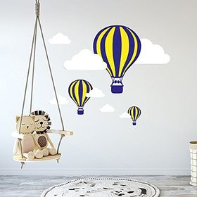 Tilki Dünyası Uçan Balon Sarı Lacivert Taraftar Bebek ve Çocuk Odası Sticker