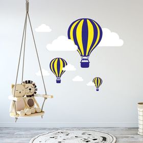 Tilki Dünyası Uçan Balon Sarı Lacivert Taraftar Bebek ve Çocuk Odası Sticker