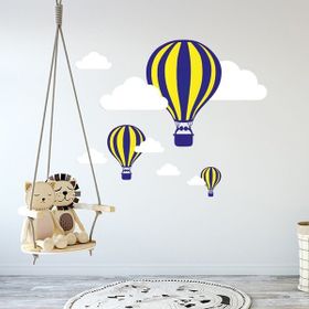 Tilki Dünyası Uçan Balon Sarı Lacivert Taraftar Bebek ve Çocuk Odası Sticker