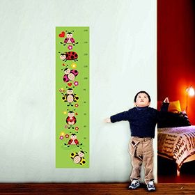 Tilki Dünyası Uğur Böcekleri Boy Cetveli Duvar Stickerı