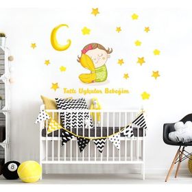 Tilki Dünyası Uyuyan Prenses Ay ve Yıldız Bebek ve Çocuk Odası Duvar Stickerı
