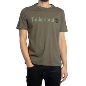 Timberland Linear Logo Yuvarlak Yaka Haki Erkek T-Shirt